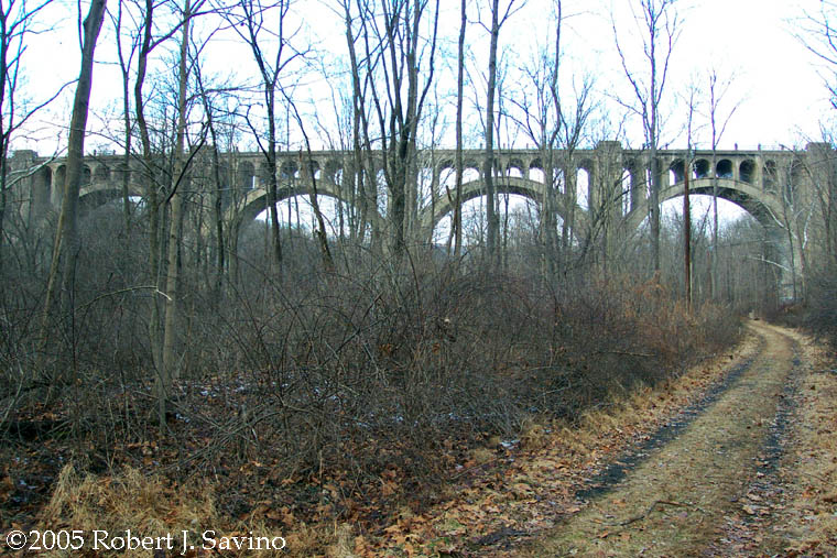LNE-NYS&W Right of Way under the Paulins Kill Viaduct in 2005